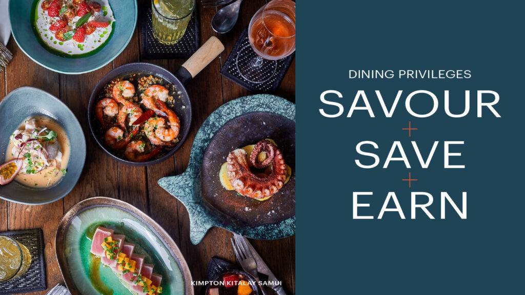 Savour Save Earn with IHG One Rewards at restaurants ands bars at Kimpton Kitalay Samui